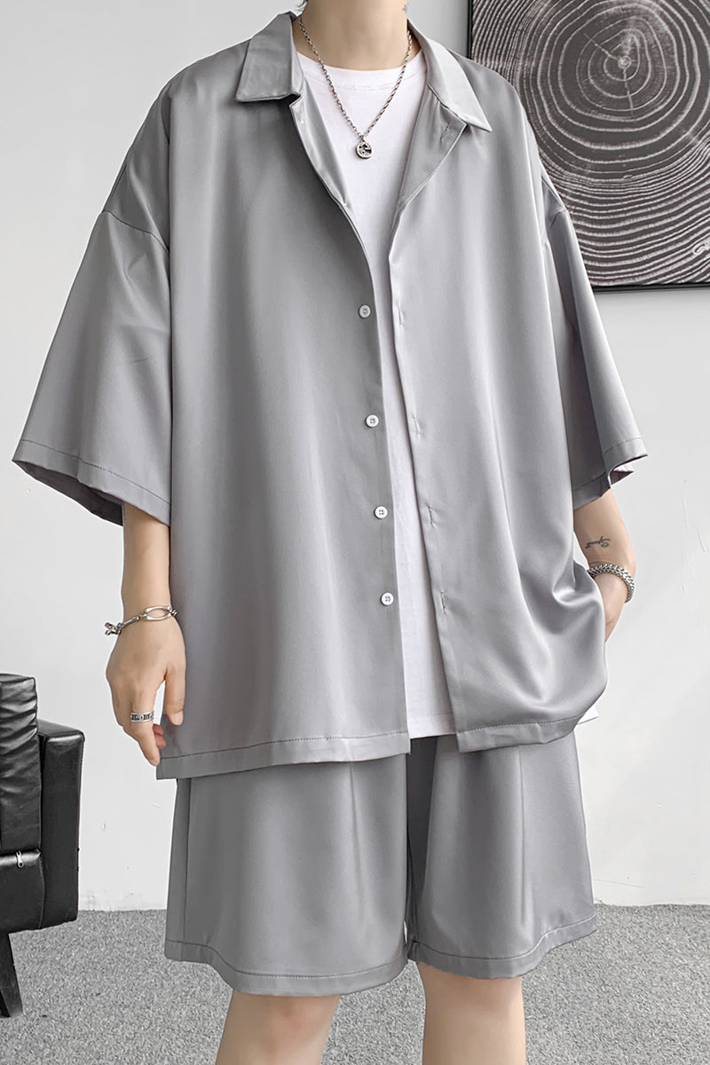 Two-Piece Set Short-Sleeve Shirt Suit Men And Women